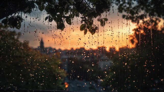 rainy view on a deserted road