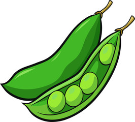 Edamame Vector Illustration | Fresh Soybean Pod Vegetable Graphic Design