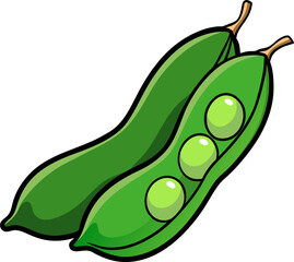 Edamame Vector Illustration | Fresh Soybean Pod Vegetable Graphic Design