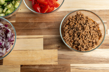 Fresh ingredients for a healthy meal prep