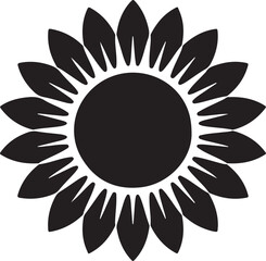 Stylized sunflower silhouette icon for design projects