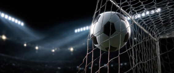 soccer ball flies into the goal