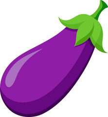 Eggplant Vector Illustration | Fresh Purple Vegetable Graphic Design