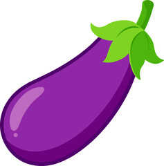 Eggplant Vector Illustration | Fresh Purple Vegetable Graphic Design