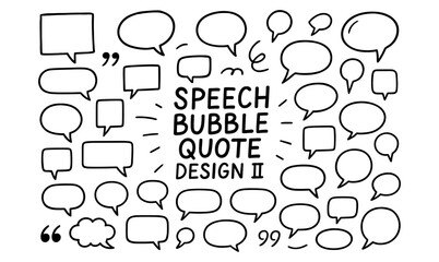Fototapeta premium Speech bubble quote collection with hand-drawn design elements