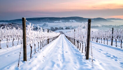 Winter vineyard vista