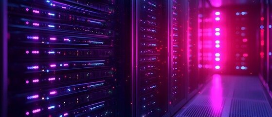 Racks for servers and hard drives in a�data center.