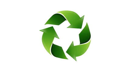 Obraz premium Green recycle arrows circular design isolated PNG with Transparent Background