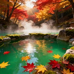 가을단풍온천계곡힐링풍경