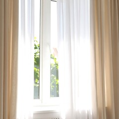 Sunlight streams through a window