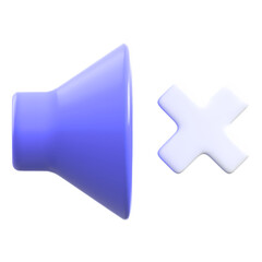 Mute Speaker Sound Off 3D Icon