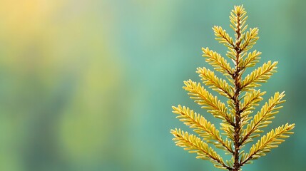 Golden Spruce Branch Backlit By Sunset In Forest.