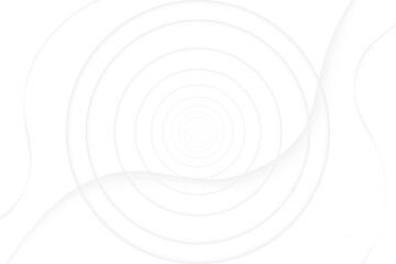 White concentric circles wavy lines abstract clean minimalist modern design background