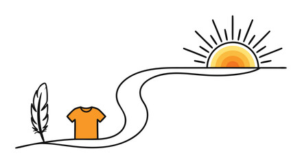 National Day for Truth and Reconciliation Feather, T-Shirt, Sunrise Journey