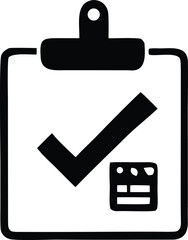 Checklist icon with film slate symbol for movie production planning and task management projects