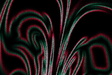 Abstract swirling pattern with red and green highlights