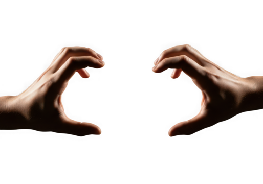 Two hands forming a heart shape isolated on white isolated on transparent background