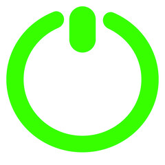 Green Power Button PNG Icon - On/Off Symbol Vector with transparent background.

