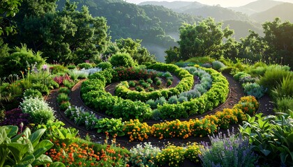 Colorful spiral garden