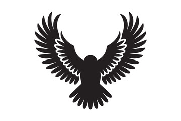 Silhouette of a majestic eagle with wings spread wide