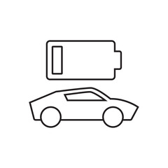 Empty Charge Electric Vehicle Battery Level Warning Icon