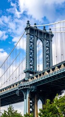 Elevated view of a steel bridge