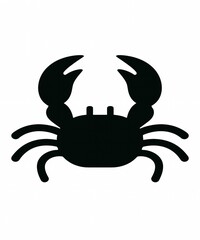 
Black Crab Silhouette Ocean Icon and Seafood Symbol