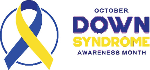 Embrace inclusion and awareness with the vibrant blue and yellow ribbon symbolizing Down Syndrome Awareness Month in October.