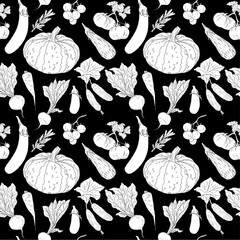 Vegetables seamless pattern