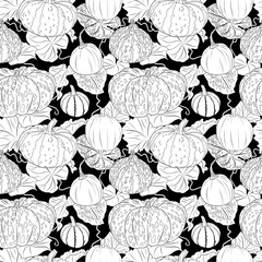 Pumpkins seamless pattern