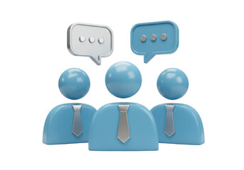 Teamwork 3D render PNG isolated on transparent background, business communication and collaboration concept for social media