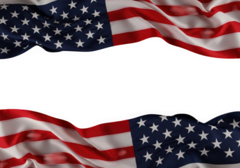 American flag border isolated on transparent background
