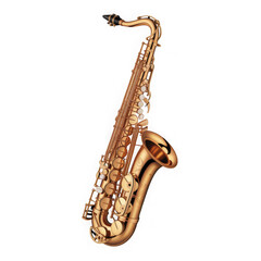 golden saxophone isolated on transparent background PNG