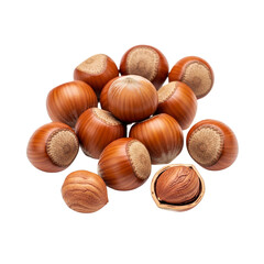 Fresh Hazelnuts Delight Pile of Nutritious Filberts for Healthy Eating Snack and Culinary Uses on transparent background