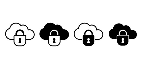 AI in cloud security vector icon. Represents cybersecurity, data encryption, and smart protection in cloud systems.