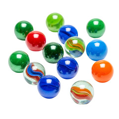 Colorful Marbles Collection Glass Spheres Children s Toys Round Objects Game Pieces Vintage on transparent background