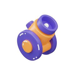Cartoon cannon isolated on transparent background