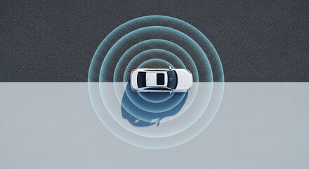 Car Parking Sensor Technology Illustration