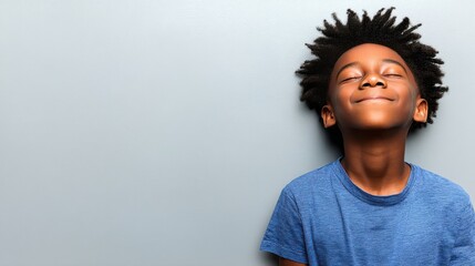 Obraz premium Joyful child smiling indoor space portrait photography calm environment close-up view happiness concept