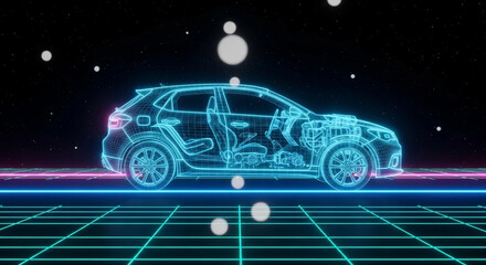 Holographic Car Model Blueprint Technology