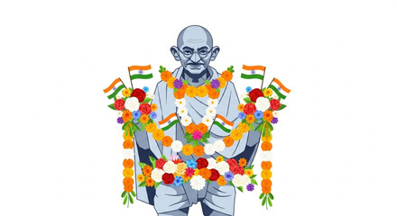 Mahatma Gandhi Tribute Illustration
