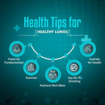 world health day social media post template | Health tips for healthy lungs