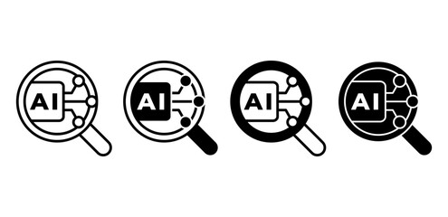 AI research vector icon. Represents innovation, data science, and intelligent system development.