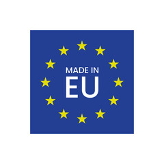 Dark Blue Square Made in EU Certification Icon