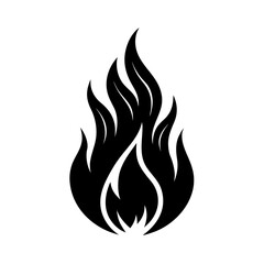 Fire Flame Abstract Silhouette Vector Flat Clean Art