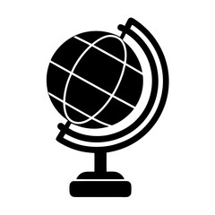 Globe on Stand Icon Vector Flat Clean Isometric Style