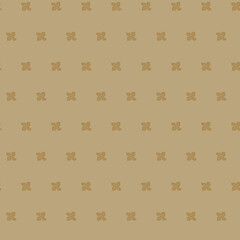 Minimalist seamless pattern with small golden floral motifs evenly spaced on a soft beige background