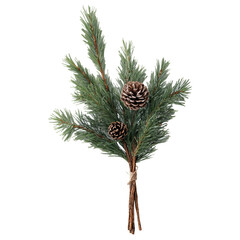 Fototapeta premium Christmas table centerpiece rustic pine branch farmhouse wooden table on transparent background transparent background isolated png stock