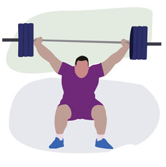 Obraz premium a weight lifter. Weightlifter. Bodybuilder lifting barbell.