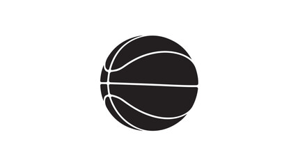 Sleek black basketball graphic with dynamic white lines perfect for sports branding, game promotions, and athletic apparel designs, capturing the essence of competitive play.